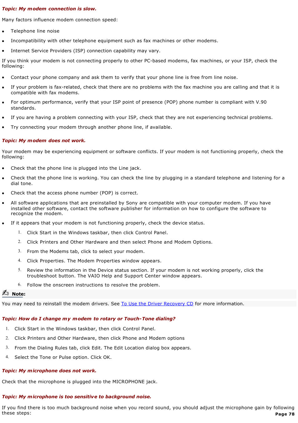 Sony PCV-RX570 User Manual | Page 78 / 115