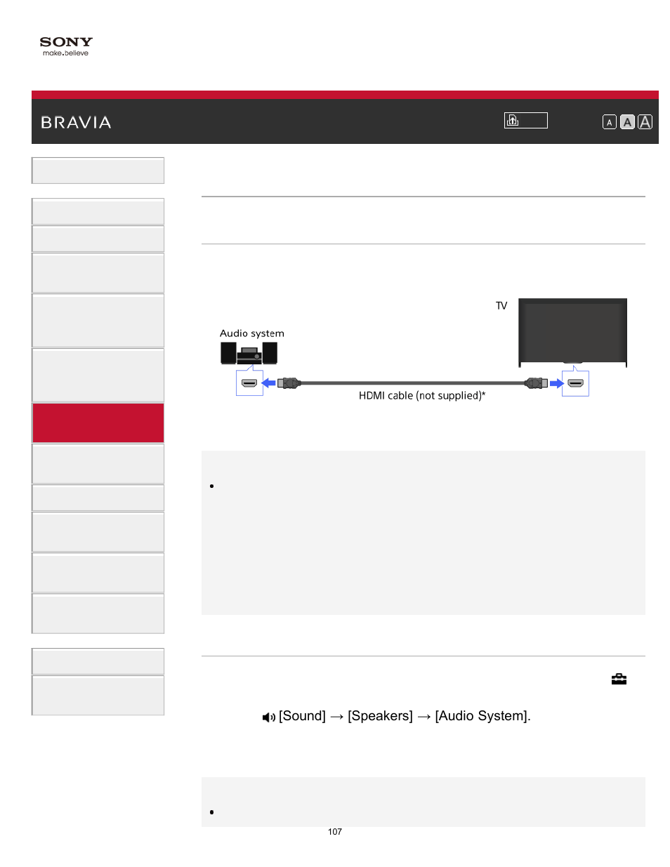 Hdmi connection | Sony KDL-70X830B User Manual | Page 113 / 256