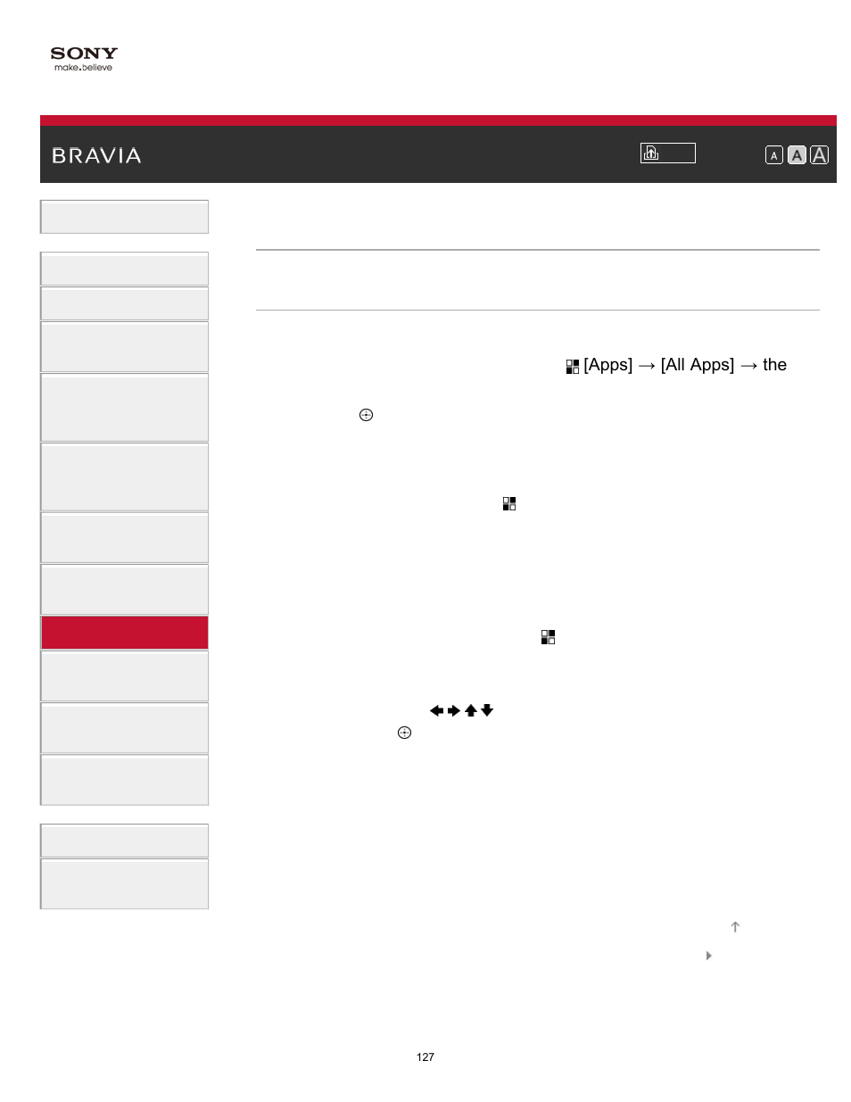 Adding favorite applications | Sony KDL-70X830B User Manual | Page 133 / 256