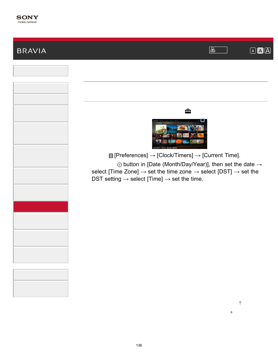 Setting the current time manually | Sony KDL-70X830B User Manual | Page 142 / 256