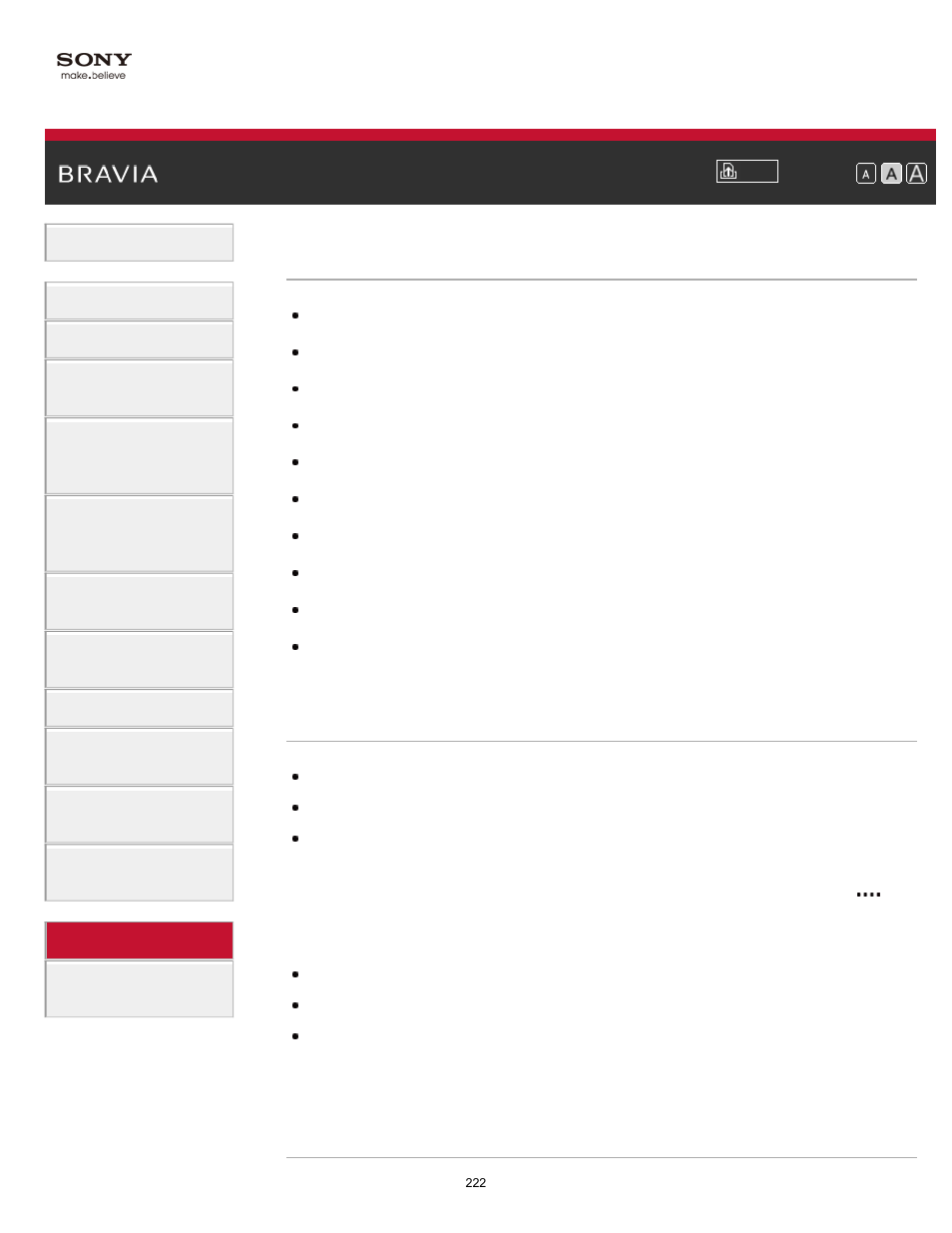 Connected device symptoms | Sony KDL-70X830B User Manual | Page 228 / 256