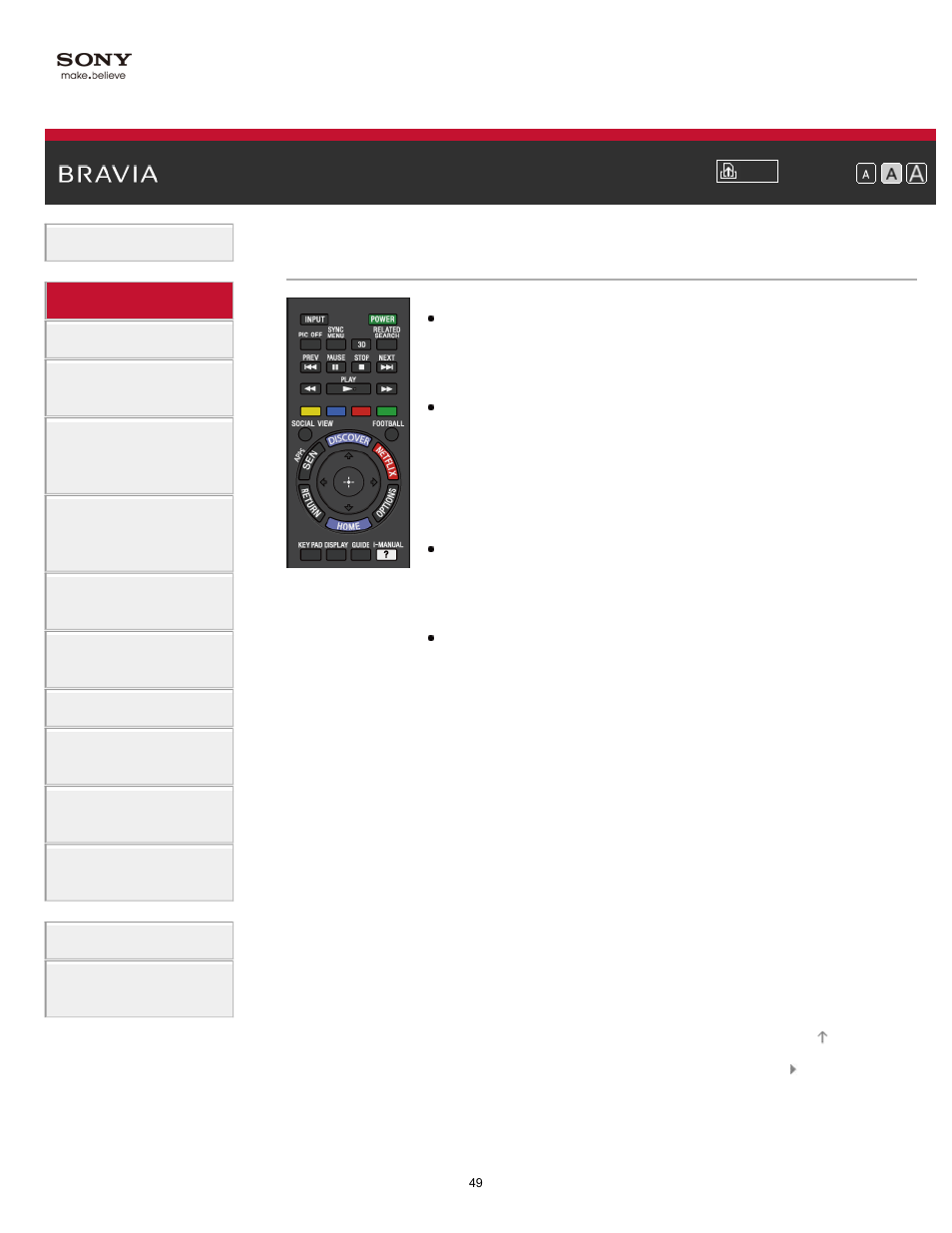 Upper | Sony KDL-70X830B User Manual | Page 55 / 256