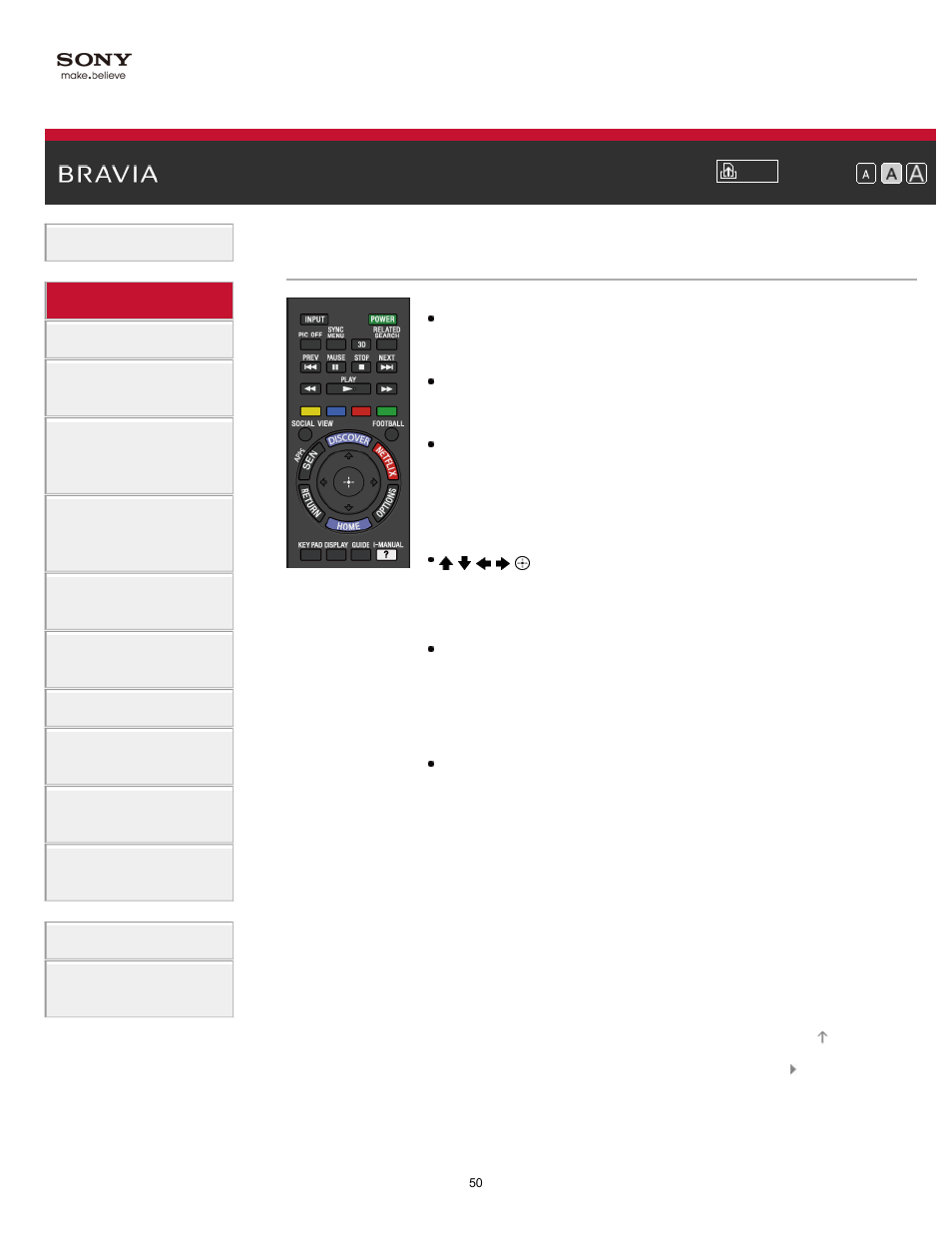 Middle | Sony KDL-70X830B User Manual | Page 56 / 256