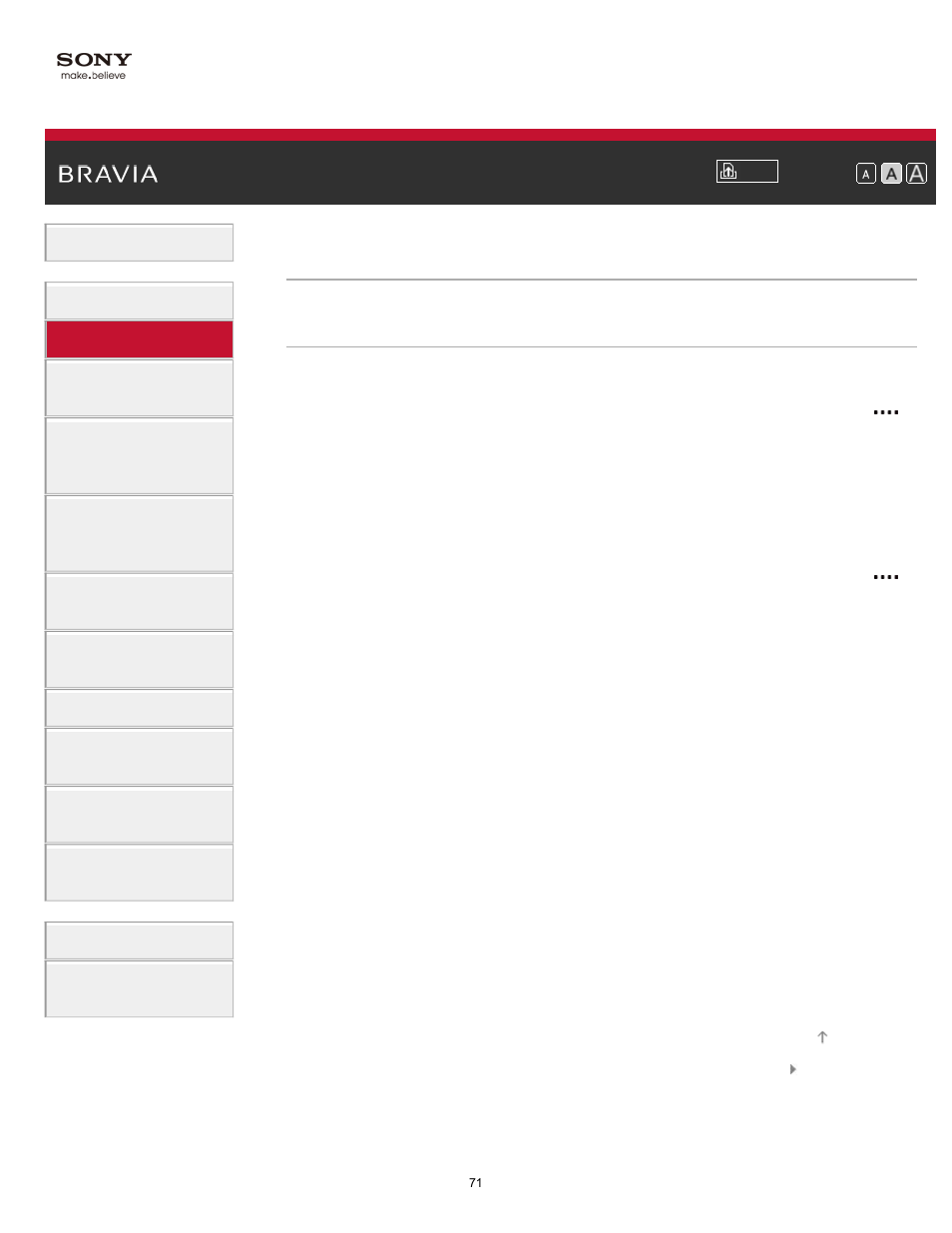 Display information | Sony KDL-70X830B User Manual | Page 77 / 256
