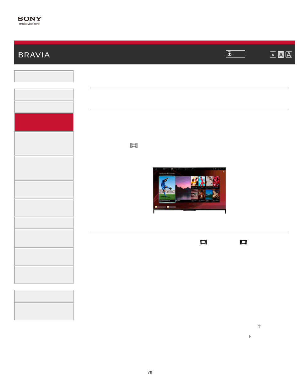 Enjoying movies | Sony KDL-70X830B User Manual | Page 84 / 256