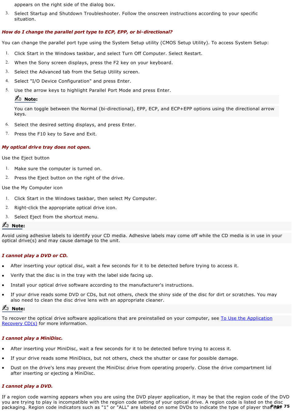 Sony PCV-MXS10 User Manual | Page 75 / 112