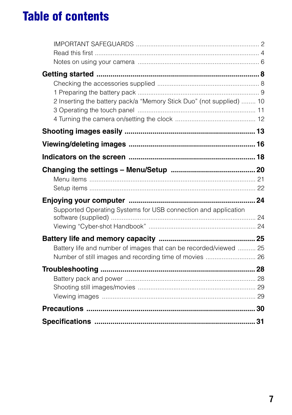 Sony DSC-N2 User Manual | Page 7 / 32