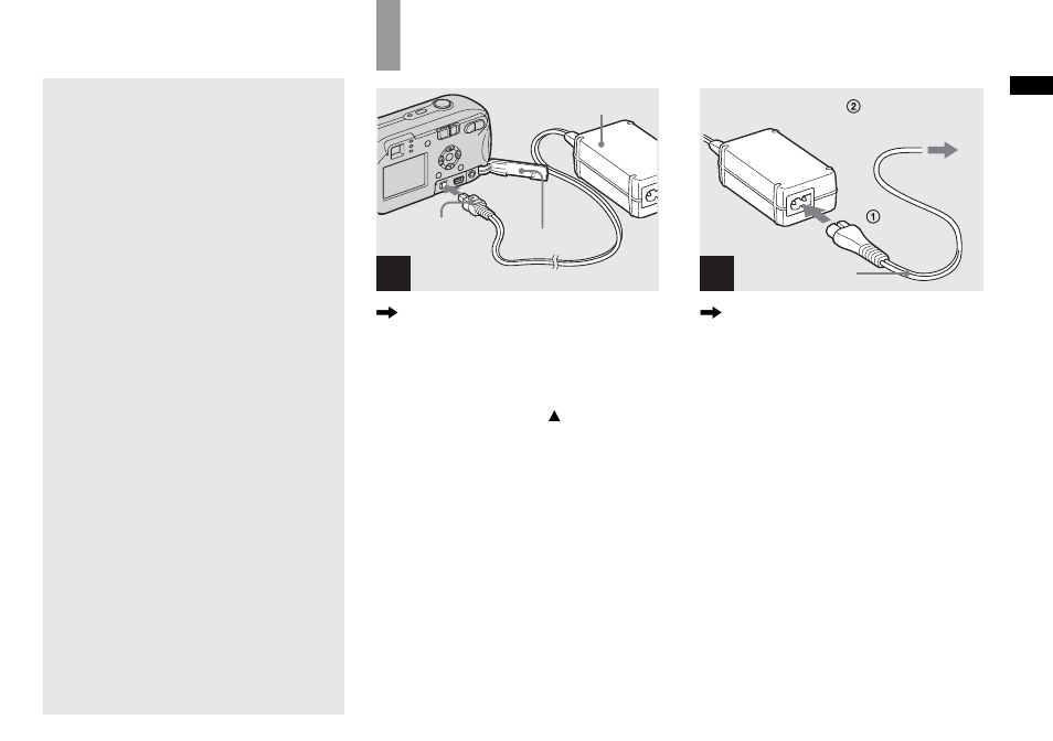 Using the ac adaptor | Sony DSC-P41 User Manual | Page 15 / 124