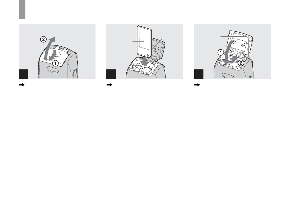 Shooting still images, Inserting and removing a “memory stick, Inserting and removing a | Memory stick | Sony DSC-P41 User Manual | Page 20 / 124