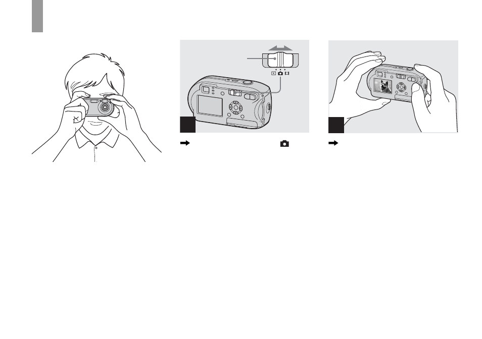 Basic still image shooting – using auto mode, Basic still image shooting, Using auto mode | Sony DSC-P41 User Manual | Page 24 / 124