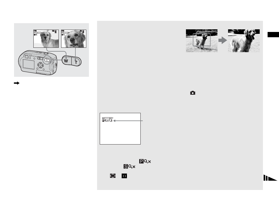 Using the zoom feature, Zoom, Precision digital zoom | Sony DSC-P41 User Manual | Page 27 / 124