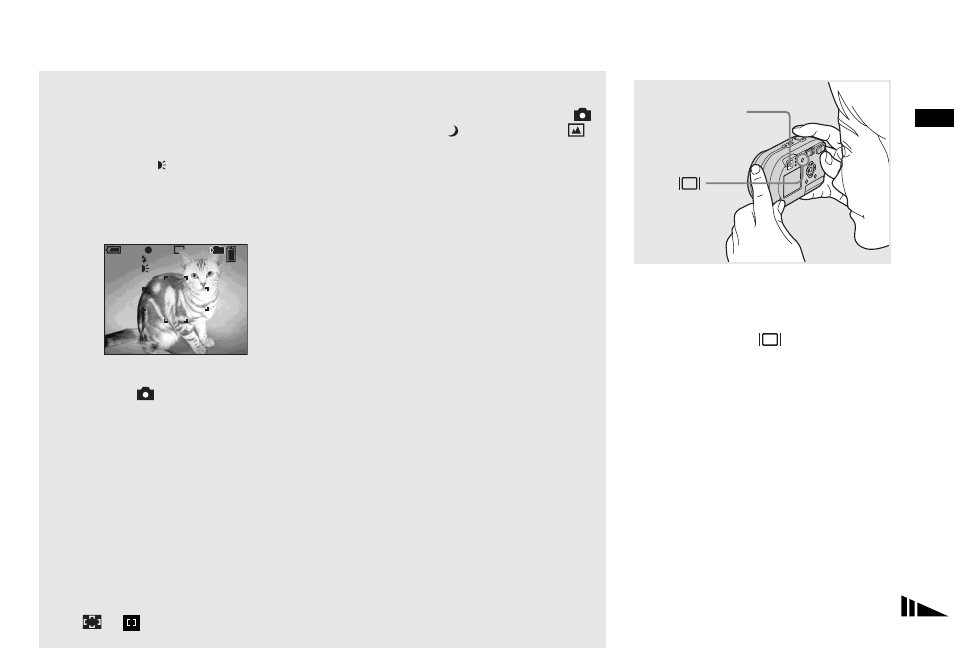 Shooting images with the finder, Shooting images with the af illuminator | Sony DSC-P41 User Manual | Page 31 / 124