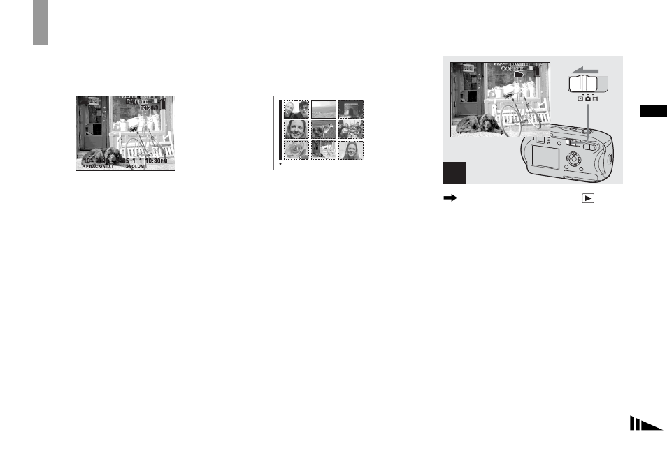 Viewing still images, Viewing images on the lcd screen of your camera, Viewing images on the lcd screen of | Your camera, Viewing on the single-image lcd screen | Sony DSC-P41 User Manual | Page 37 / 124