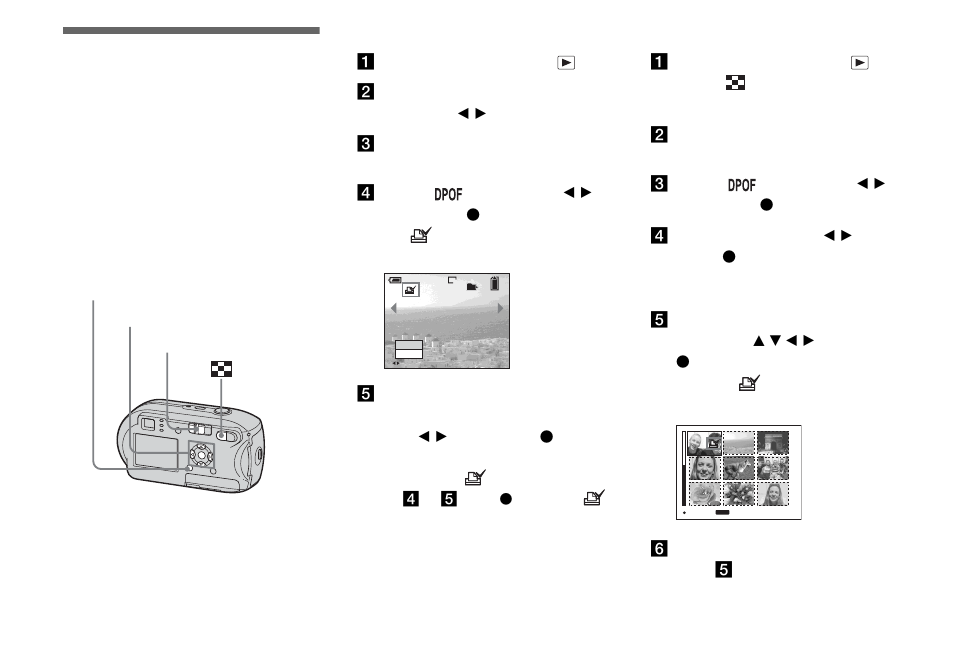 Choosing images to print, Print (dpof) mark | Sony DSC-P41 User Manual | Page 66 / 124