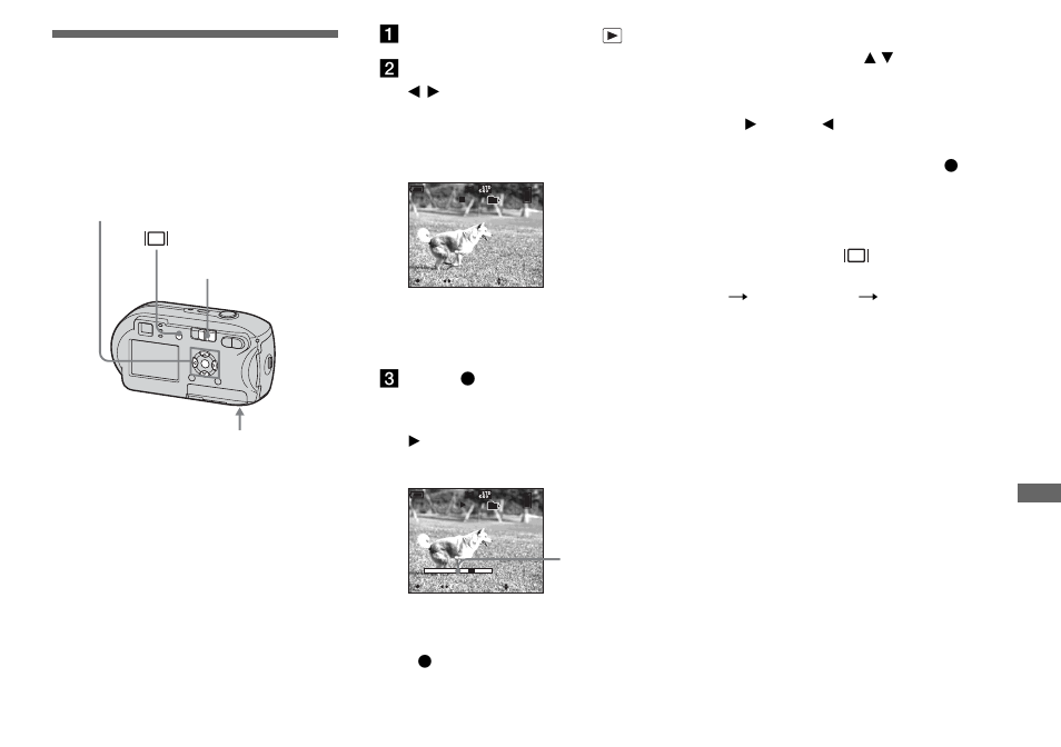 Viewing movies on the lcd screen | Sony DSC-P41 User Manual | Page 75 / 124