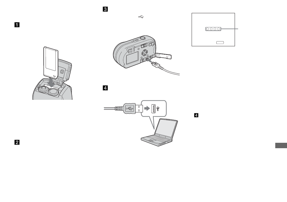 Connecting the camera to your computer, Connecting the camera to your, Computer | Sony DSC-P41 User Manual | Page 81 / 124