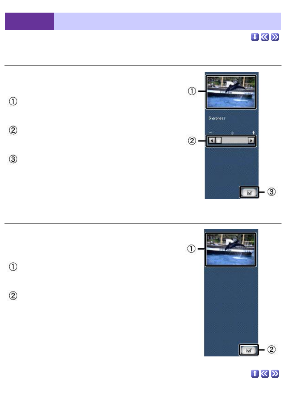 Sharpness blur, 2-3 filter mode, Sharpness | Blur | Sony CCD-TRV608 User Manual | Page 189 / 207