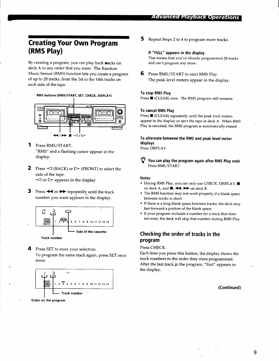 Creating your own program (rms play), Tfi-'.tgri№tgi, If 