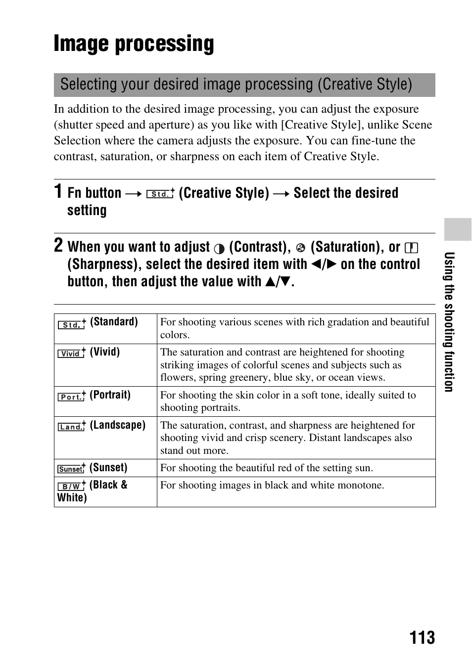 Image processing, E (113) | Sony SLT-A35 User Manual | Page 113 / 202