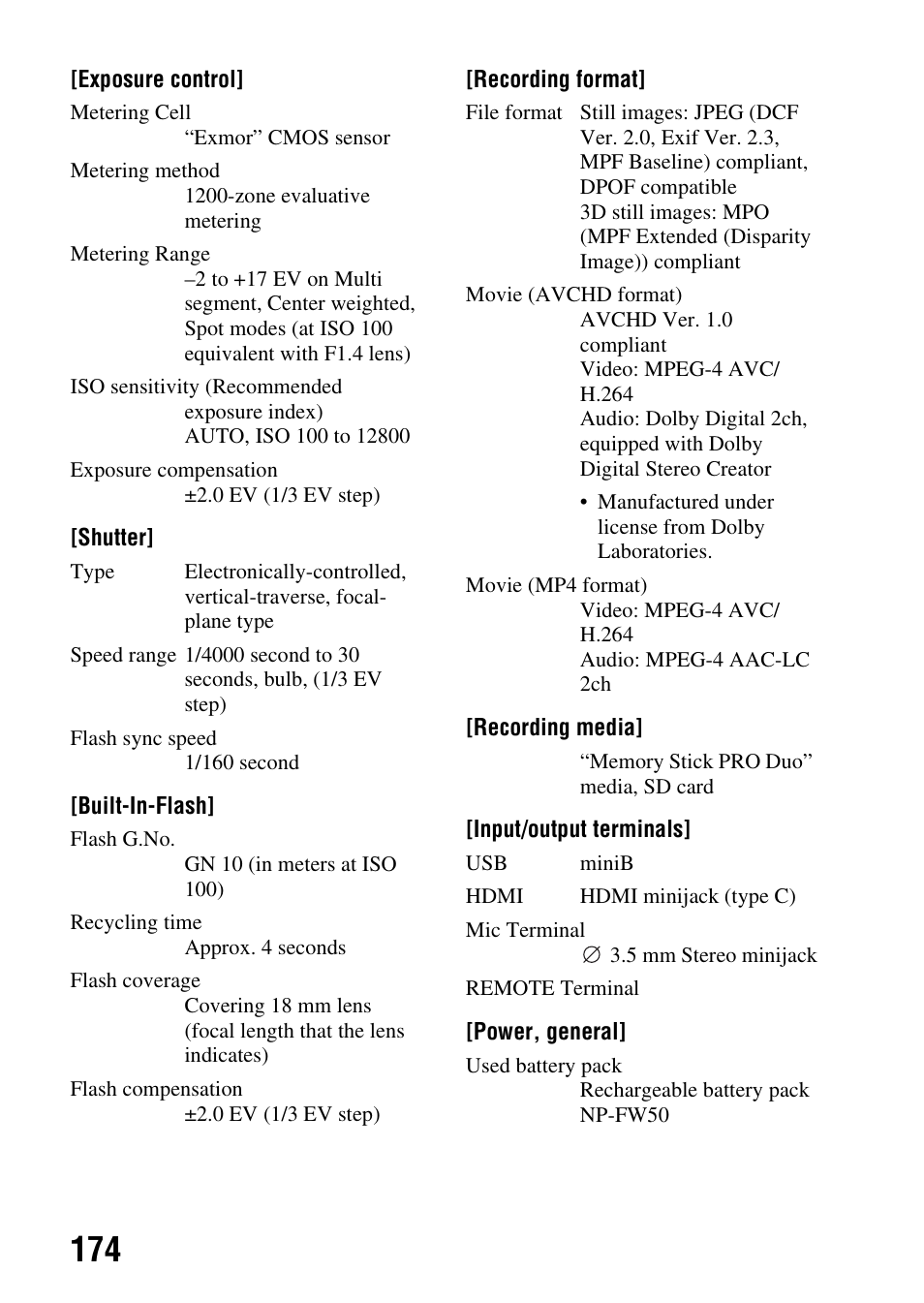 Sony SLT-A35 User Manual | Page 174 / 202