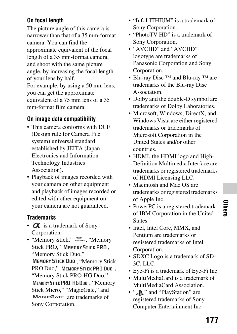 Sony SLT-A35 User Manual | Page 177 / 202