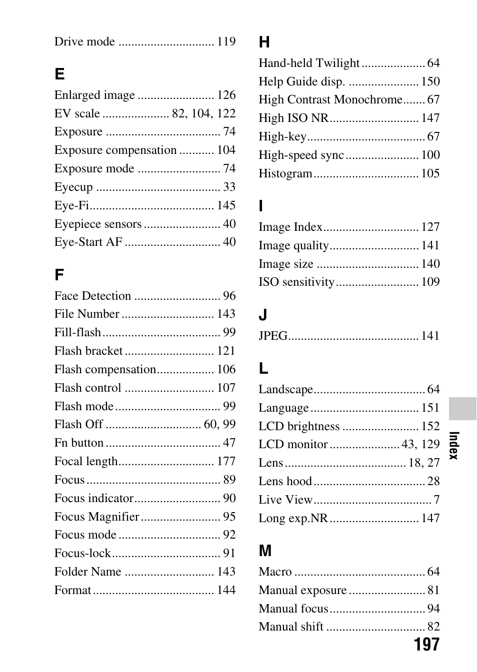 Sony SLT-A35 User Manual | Page 197 / 202