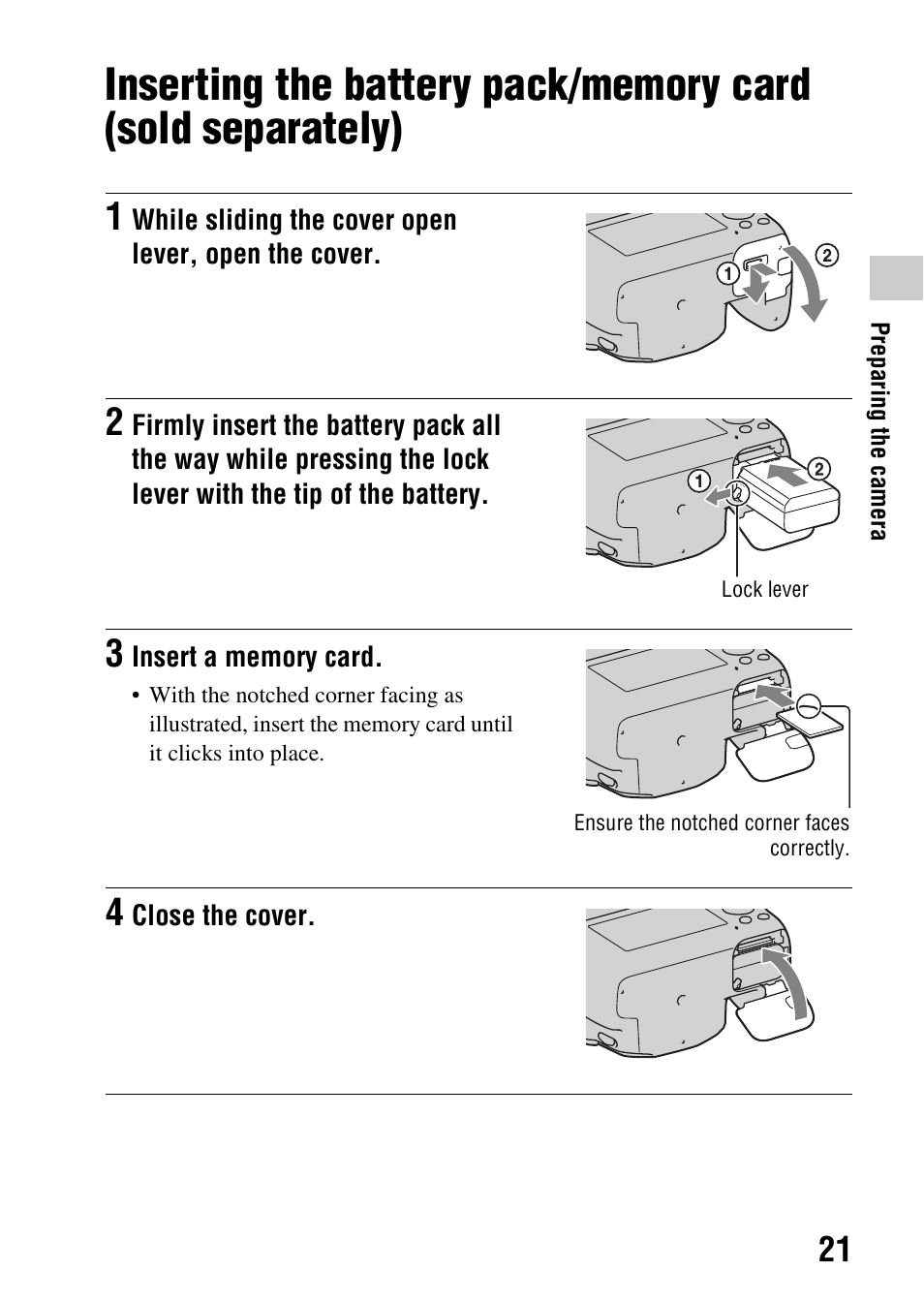 Rtion slot (21) | Sony SLT-A35 User Manual | Page 21 / 202