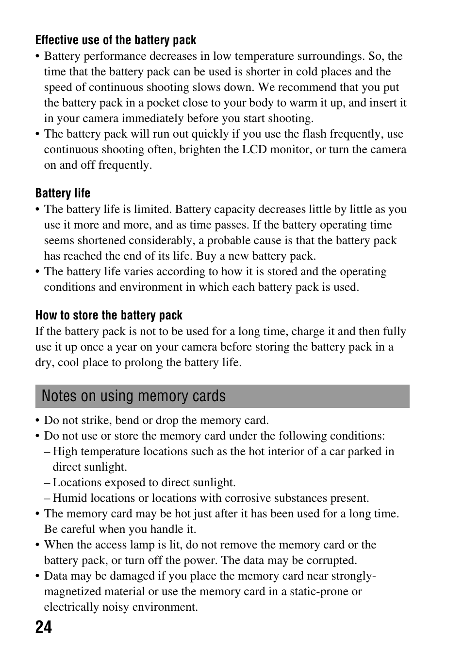 Sony SLT-A35 User Manual | Page 24 / 202