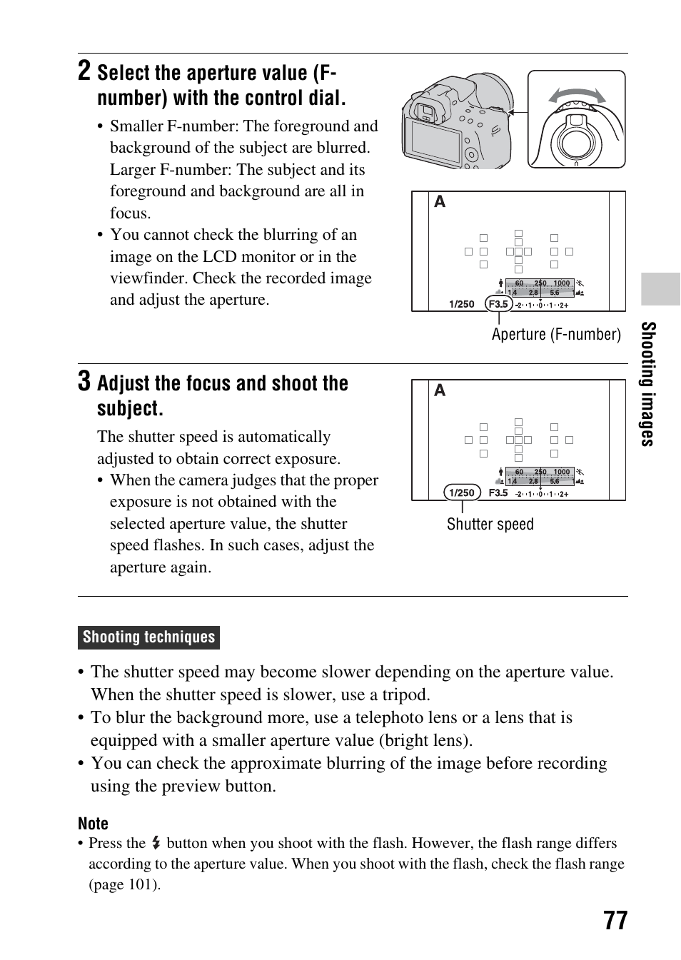 L dial (77) | Sony SLT-A35 User Manual | Page 77 / 202