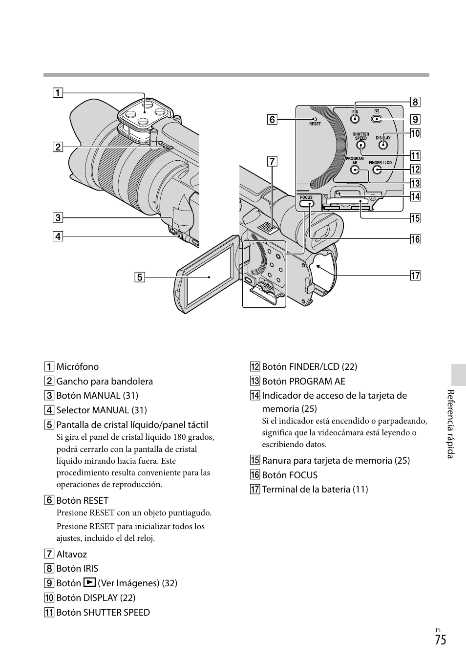 75) c, 75) co | Sony NEX-VG20 User Manual | Page 153 / 155