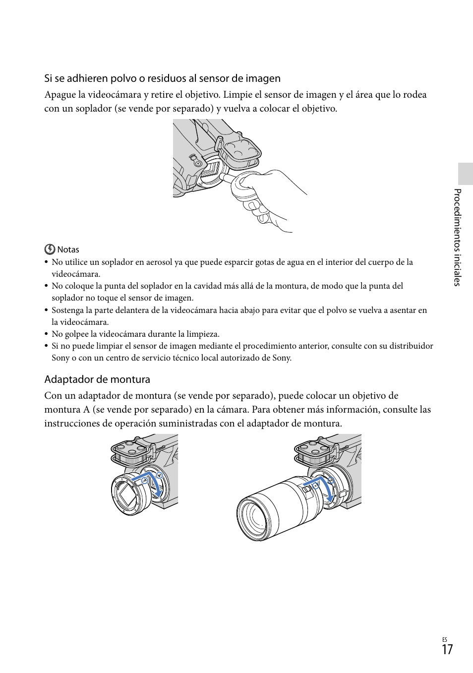 Adaptador de montura | Sony NEX-VG20 User Manual | Page 95 / 155