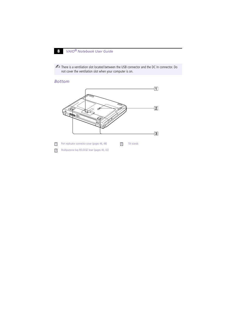 Bottom | Sony PCG-F420 User Manual | Page 18 / 94