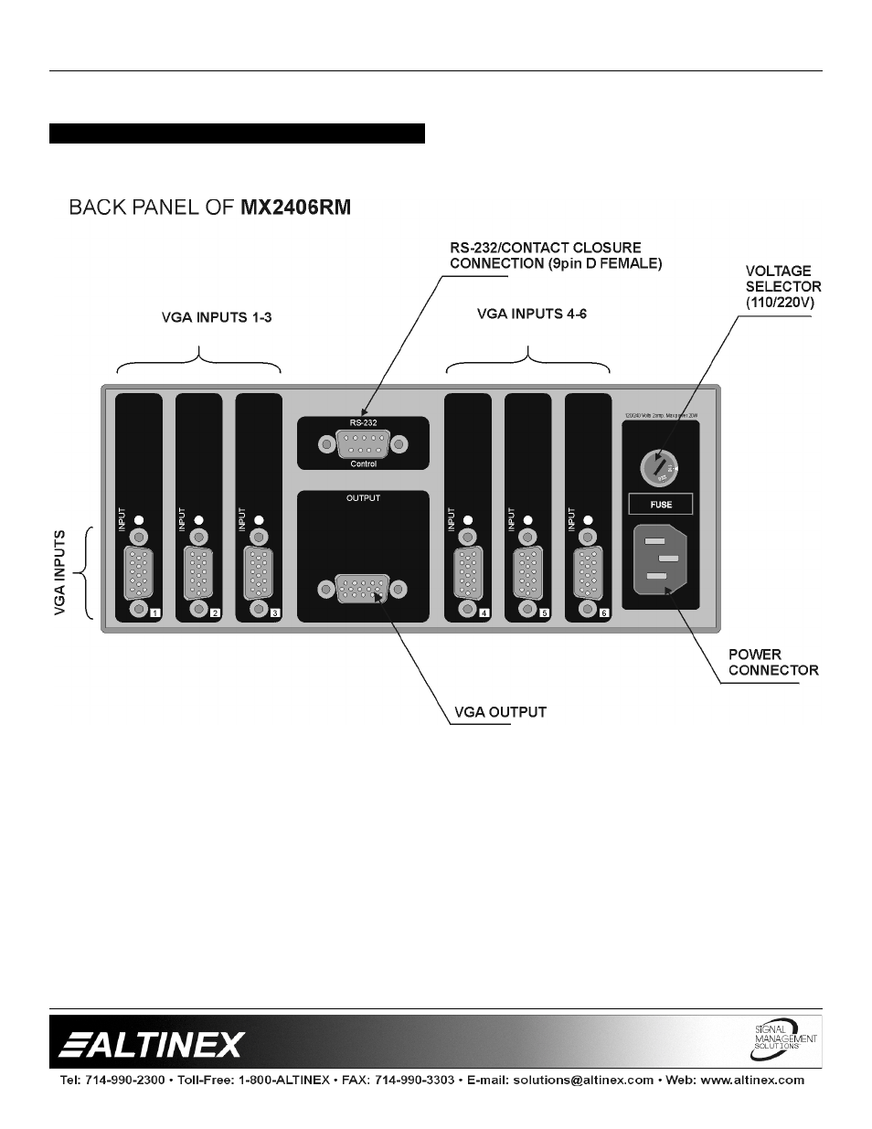 Description of mx2406rm, Switchers | Altinex MX2406RM User Manual | Page 5 / 14