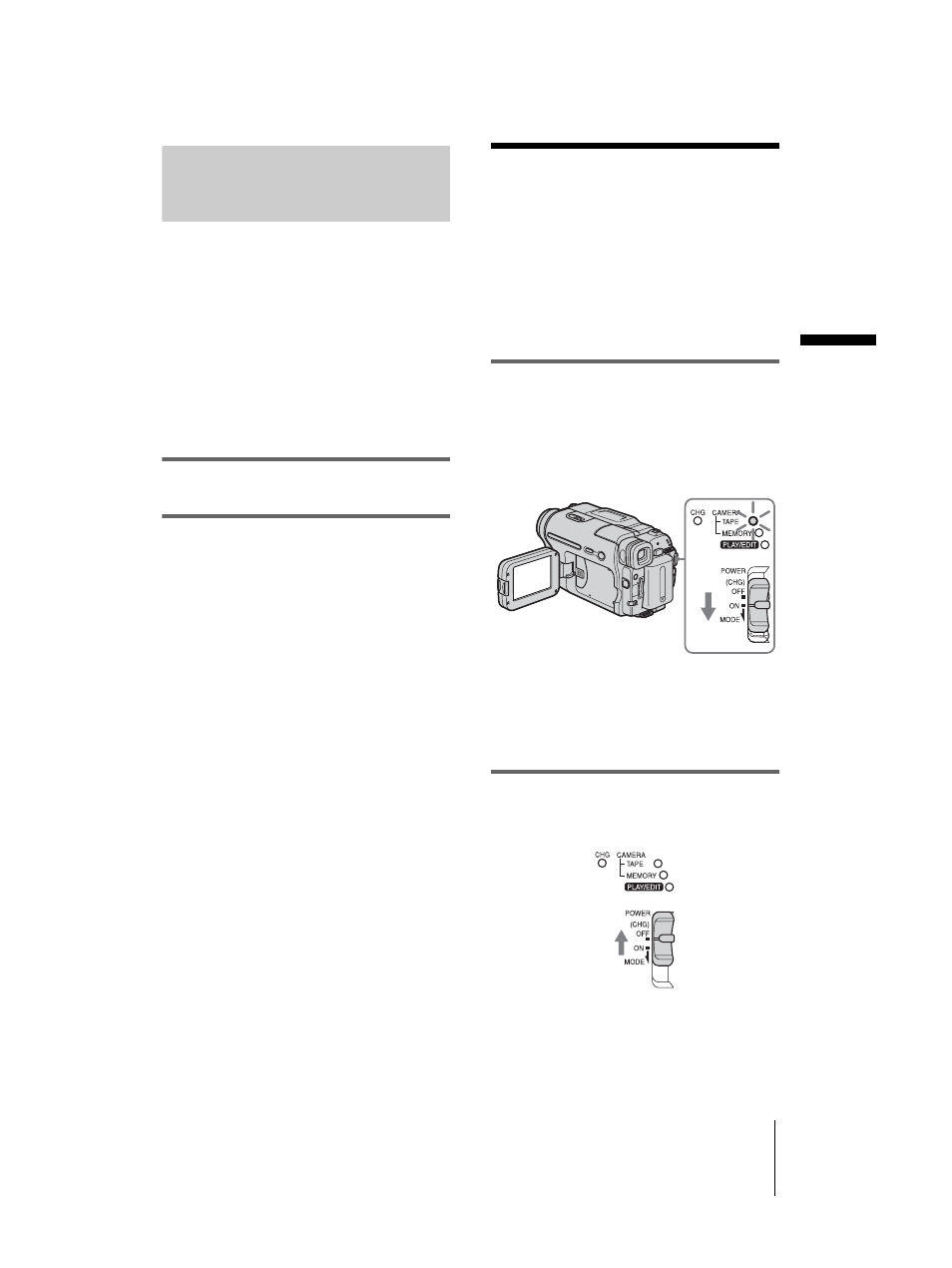 Using an outside power source, Step 3: turning the power on | Sony DCR-TRV460 User Manual | Page 17 / 136