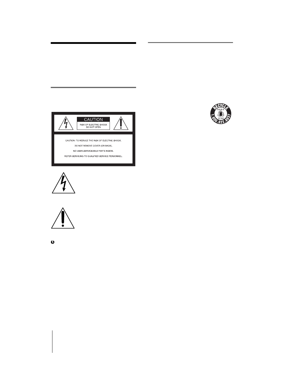 Read this first, Warning, For customers in the u.s.a. and canada | Sony DCR-TRV460 User Manual | Page 2 / 136