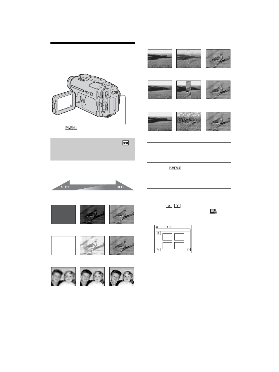 Recording a picture using various effects, Fading in and out of a scene – fader, Fading in and out of a scene | P. 40) | Sony DCR-TRV460 User Manual | Page 40 / 136