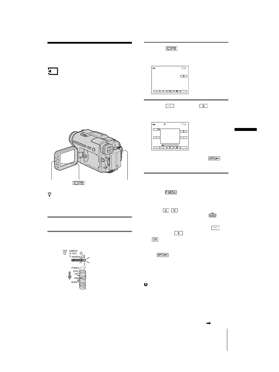 Viewing recordings on a “memory stick | Sony DCR-TRV460 User Manual | Page 49 / 136