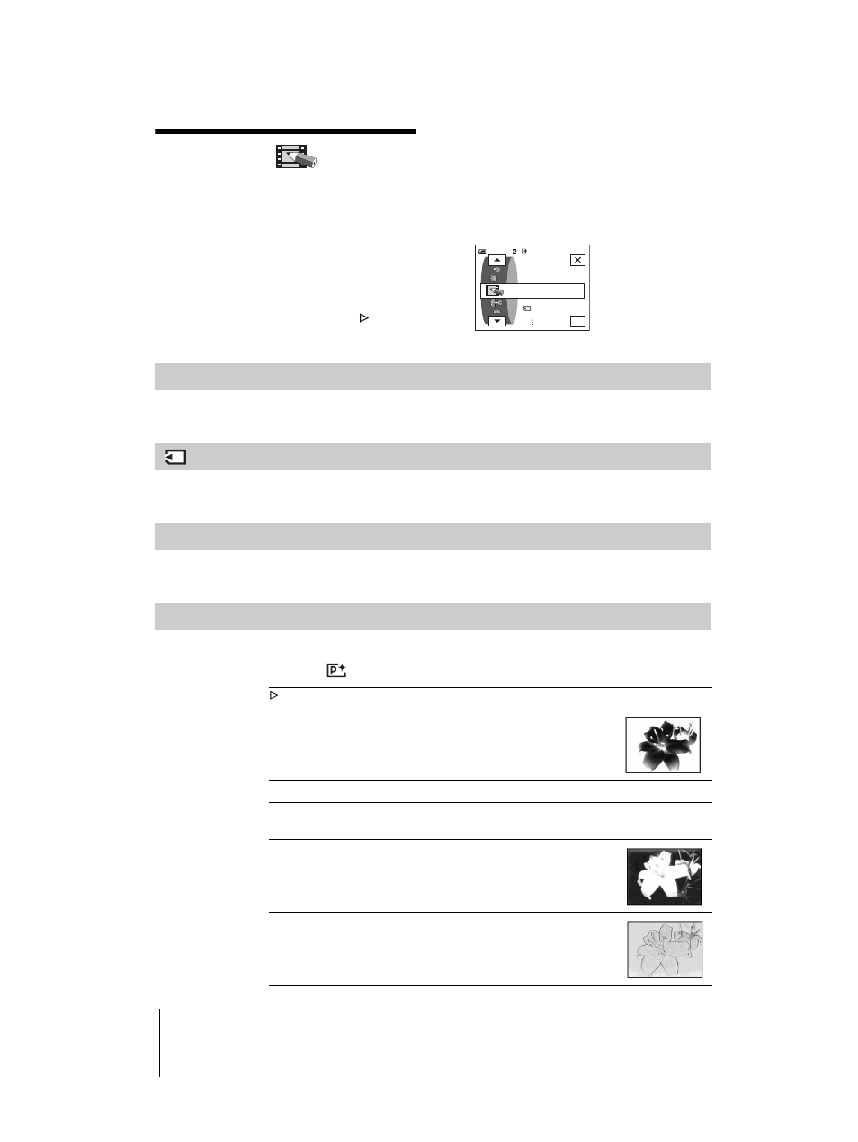 Using the, Pict. appli.) menu, P. 68) | Using the (pict. appli.) menu, Fader, Overlap, D. effect, Pict. effect | Sony DCR-TRV460 User Manual | Page 68 / 136