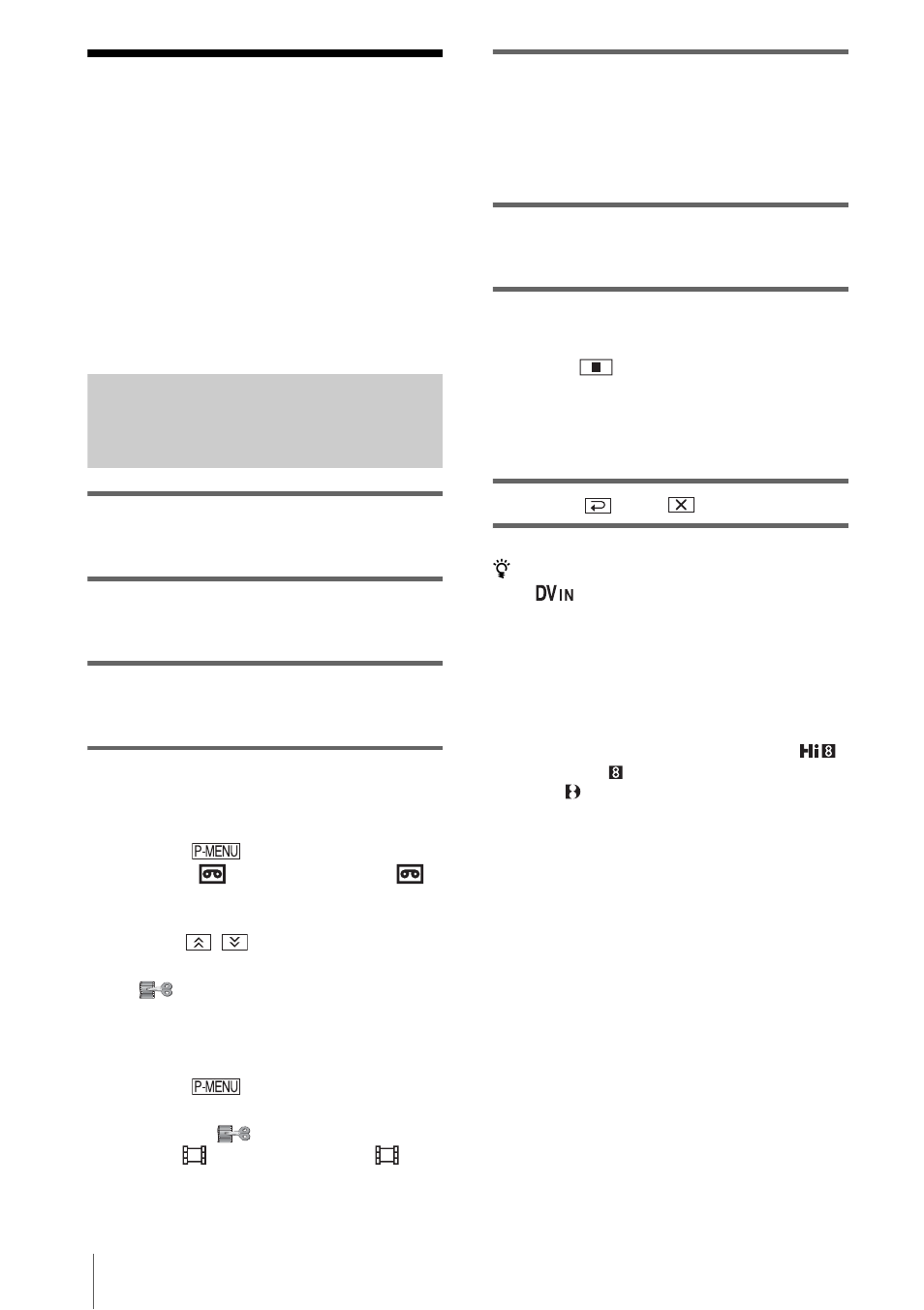 Recording pictures from a vcr or tv, Recording pictures from a vcr or, Er (p. 88) | Sony DCR-TRV460 User Manual | Page 88 / 136
