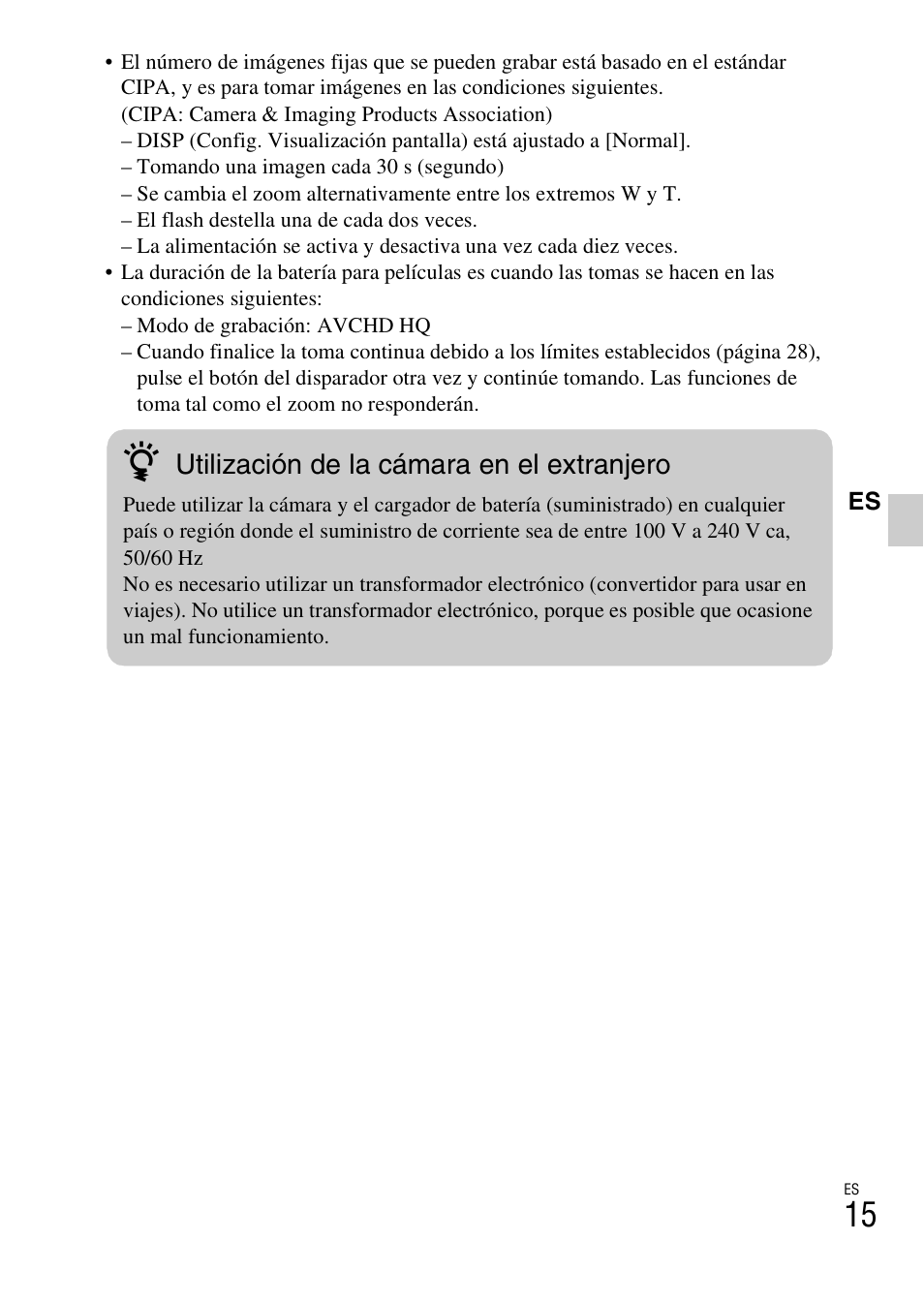 Utilización de la cámara en el extranjero | Sony DSC-WX5 User Manual | Page 47 / 68