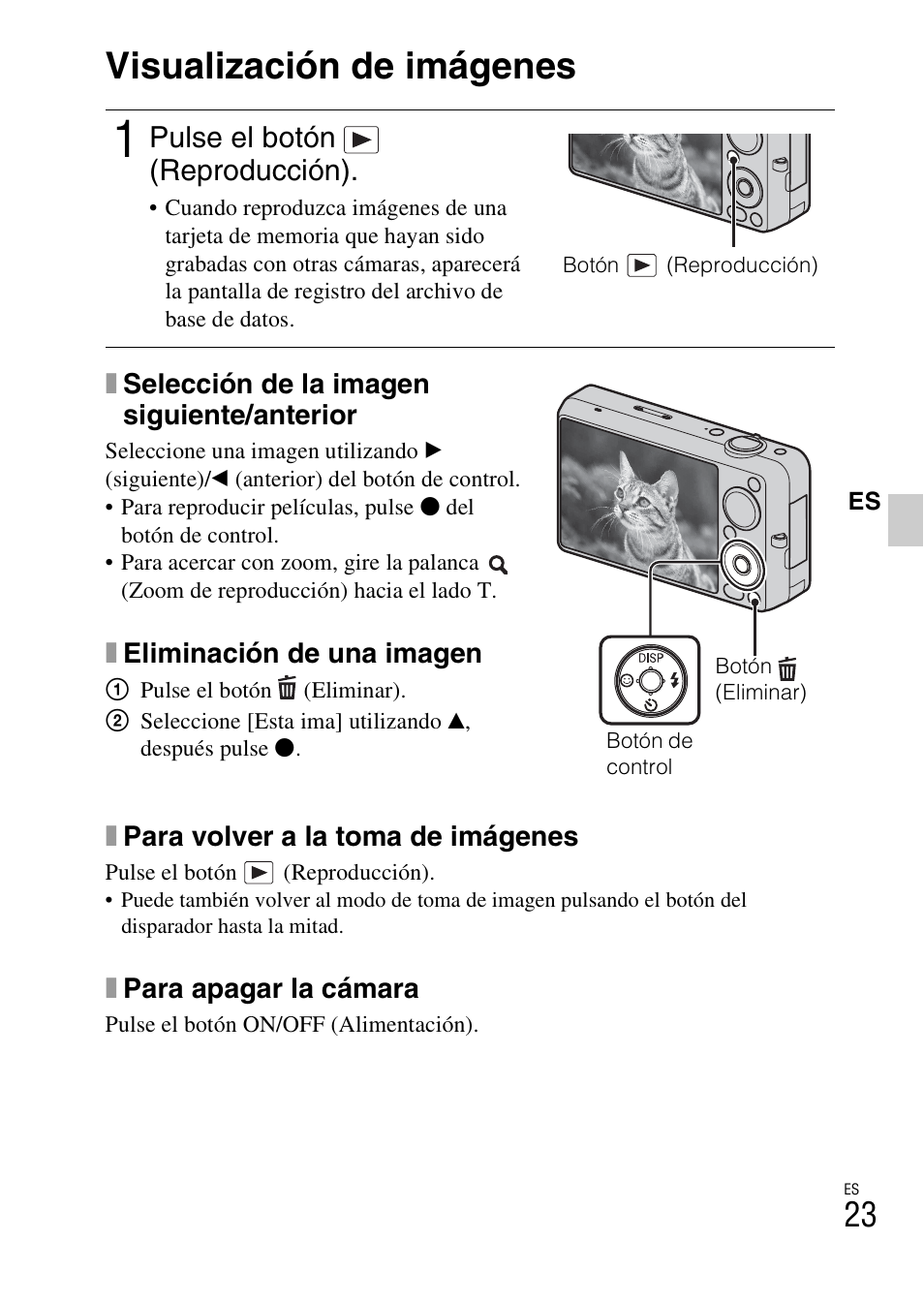 Visualización de imágenes, Pulse el botón (reproducción) | Sony DSC-WX5 User Manual | Page 55 / 68