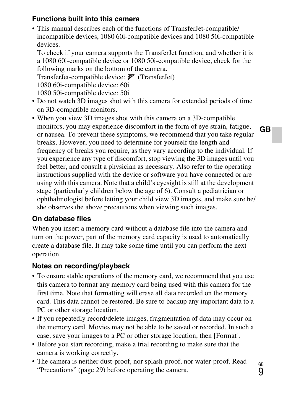 Sony DSC-WX5 User Manual | Page 9 / 68