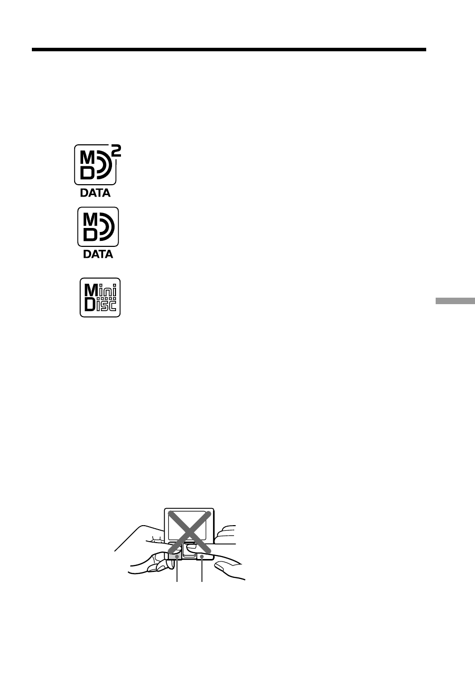 Usable minidiscs | Sony DCM-M1 User Manual | Page 109 / 132