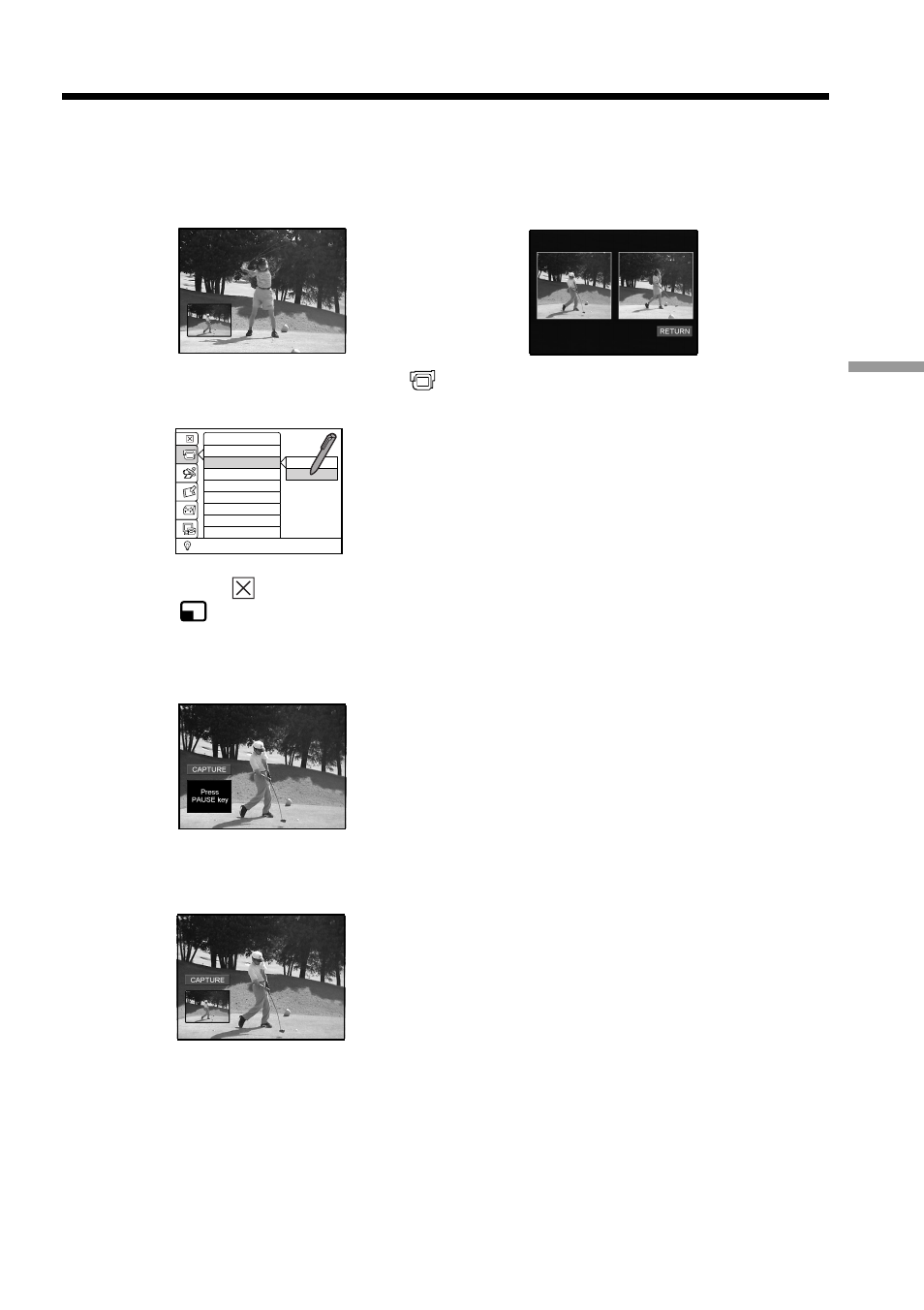 Advanced playback operations, Displaying two pictures – picture-in-picture, Displaying two pictures | Picture-in-picture | Sony DCM-M1 User Manual | Page 47 / 132