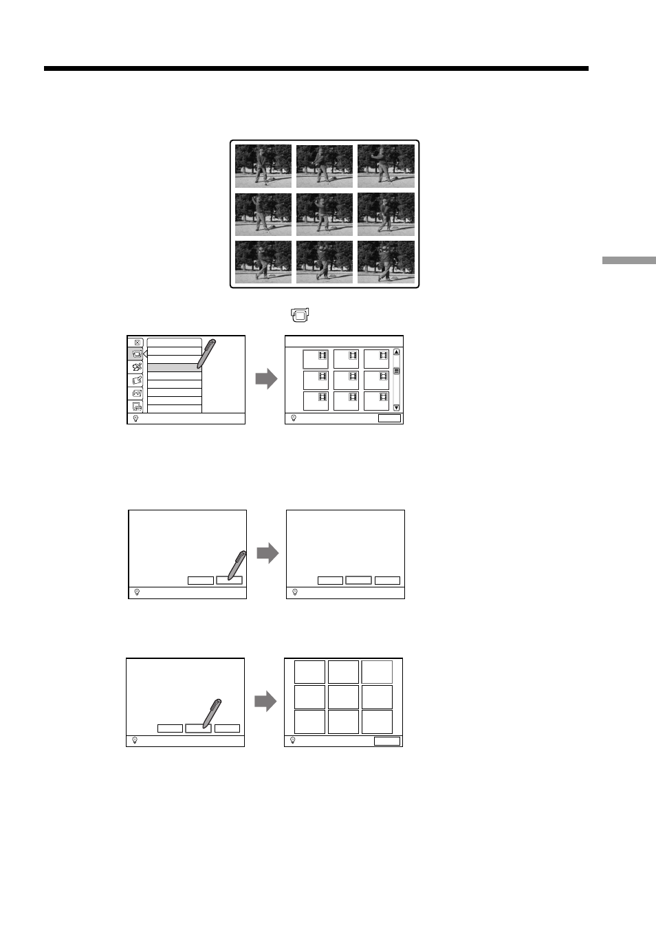 Displaying nine consecutive scenes, 9 frame sequence | Sony DCM-M1 User Manual | Page 49 / 132