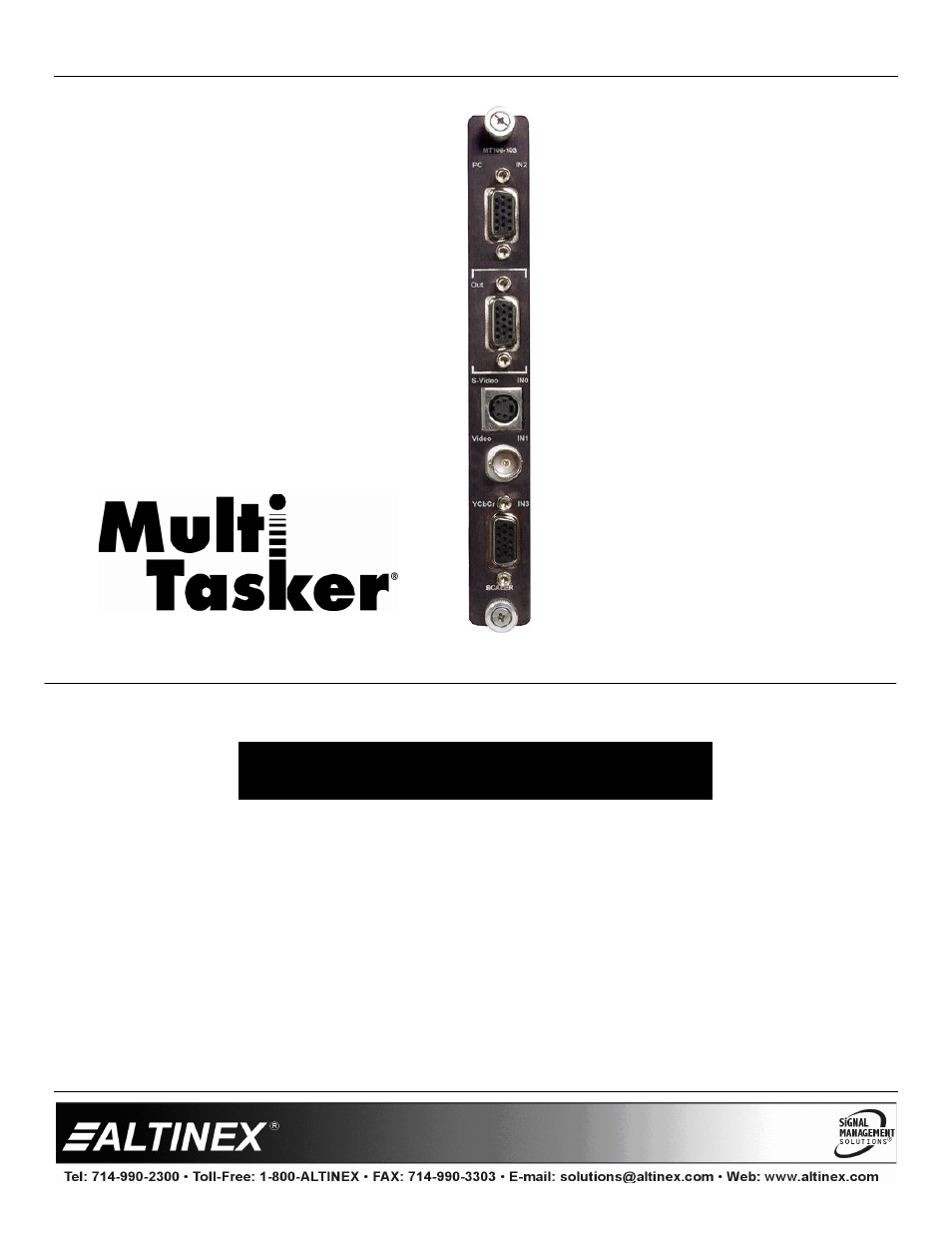 Altinex Video Scaler Card MT106-103 User Manual | 22 pages