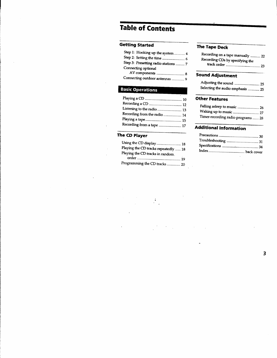 Sony MHC-RXD3 User Manual | Page 3 / 35