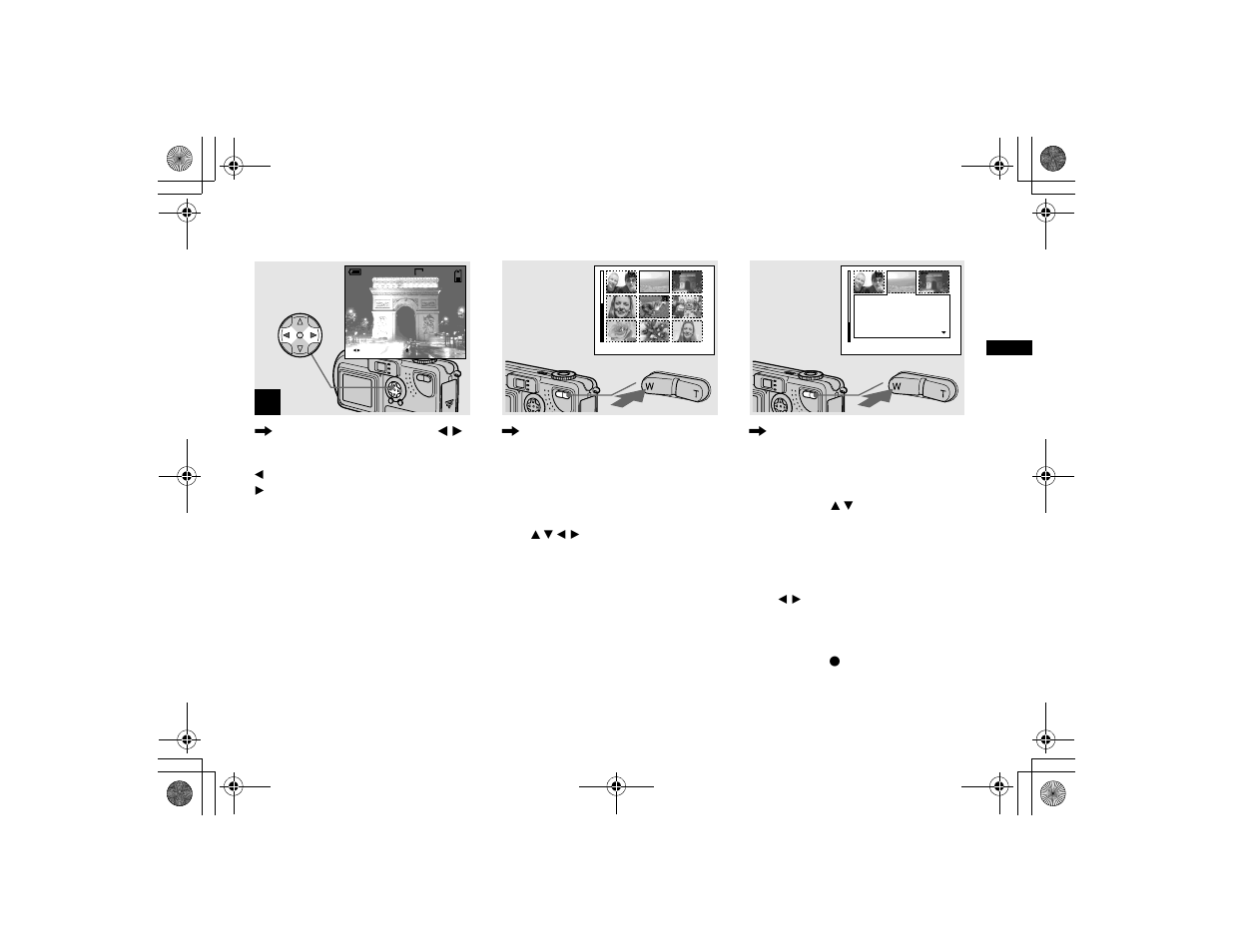 Viewing index (nine or three images display), Viewing index, Nine or three images display) | Sony DSC-P2 User Manual | Page 31 / 104
