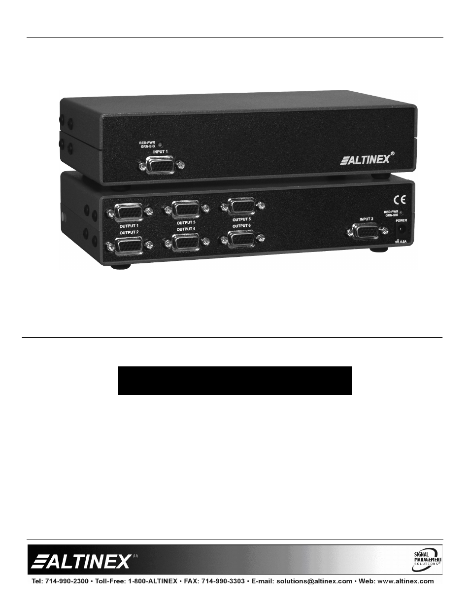 Altinex Distribution Amplifier DA1506RT User Manual | 8 pages