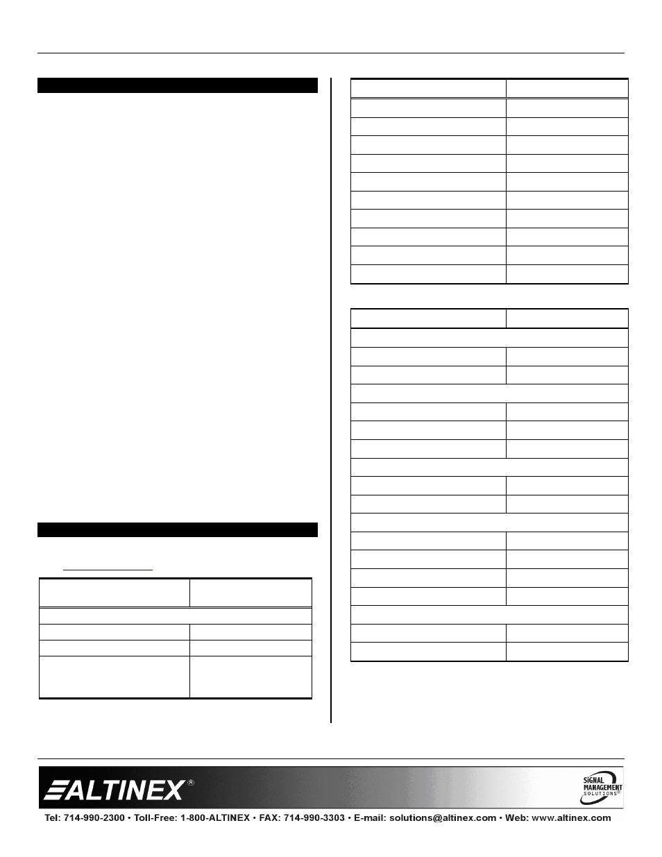 About your da1506rt, Technical specifications, Distribution amplifiers | Altinex Distribution Amplifier DA1506RT User Manual | Page 4 / 8